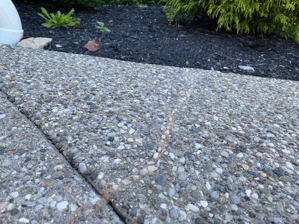 Caulked aggregate concrete crack