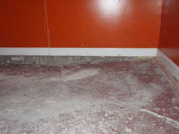 Interior concrete floor sinking