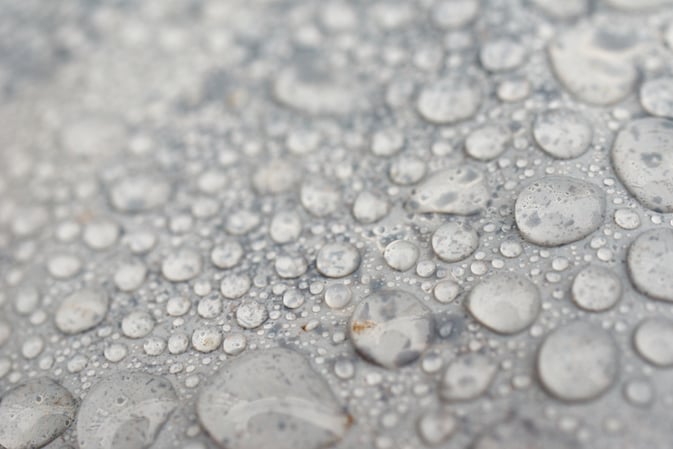 Water droplets on surface