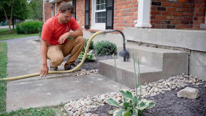 Concrete leveling sunken porch steps