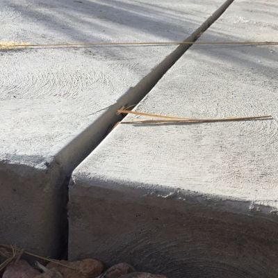 Concrete slabs separated by empty expansion joint